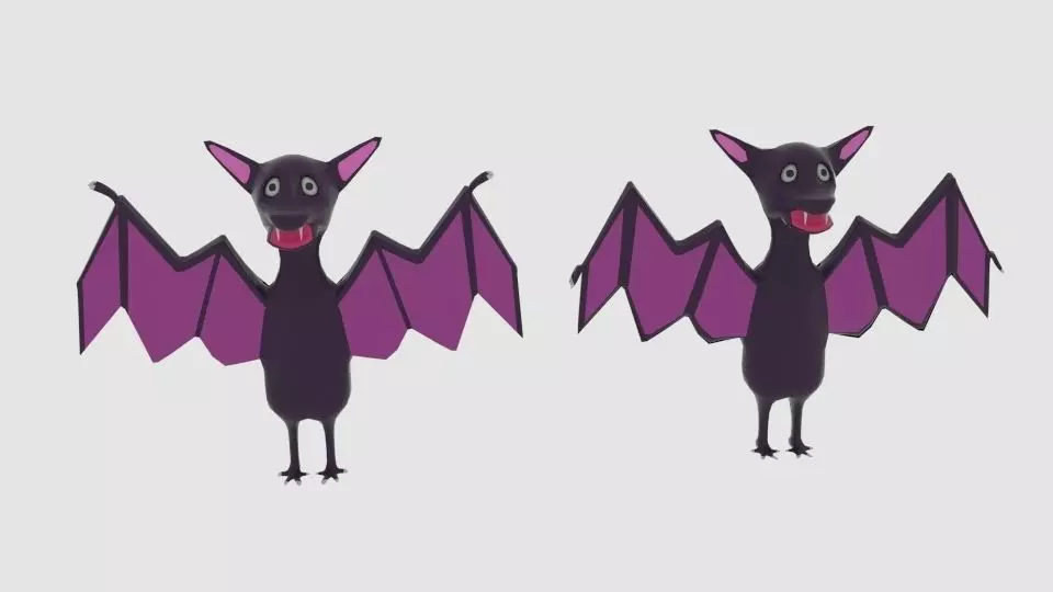 Cartoon Bat Low-poly 3D model_0