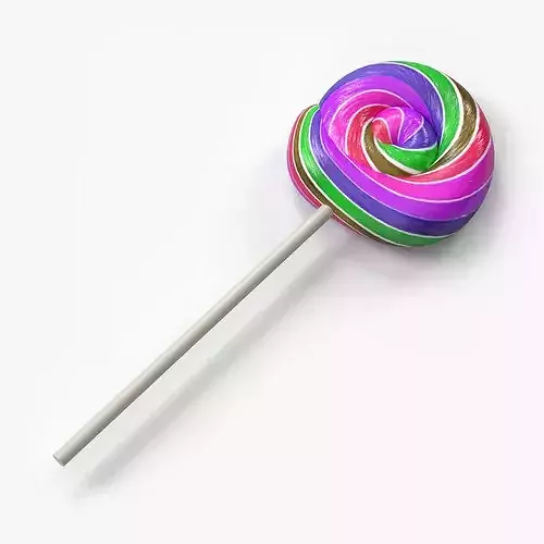 Spiral Lollipop Candy on Stick 3D model 5