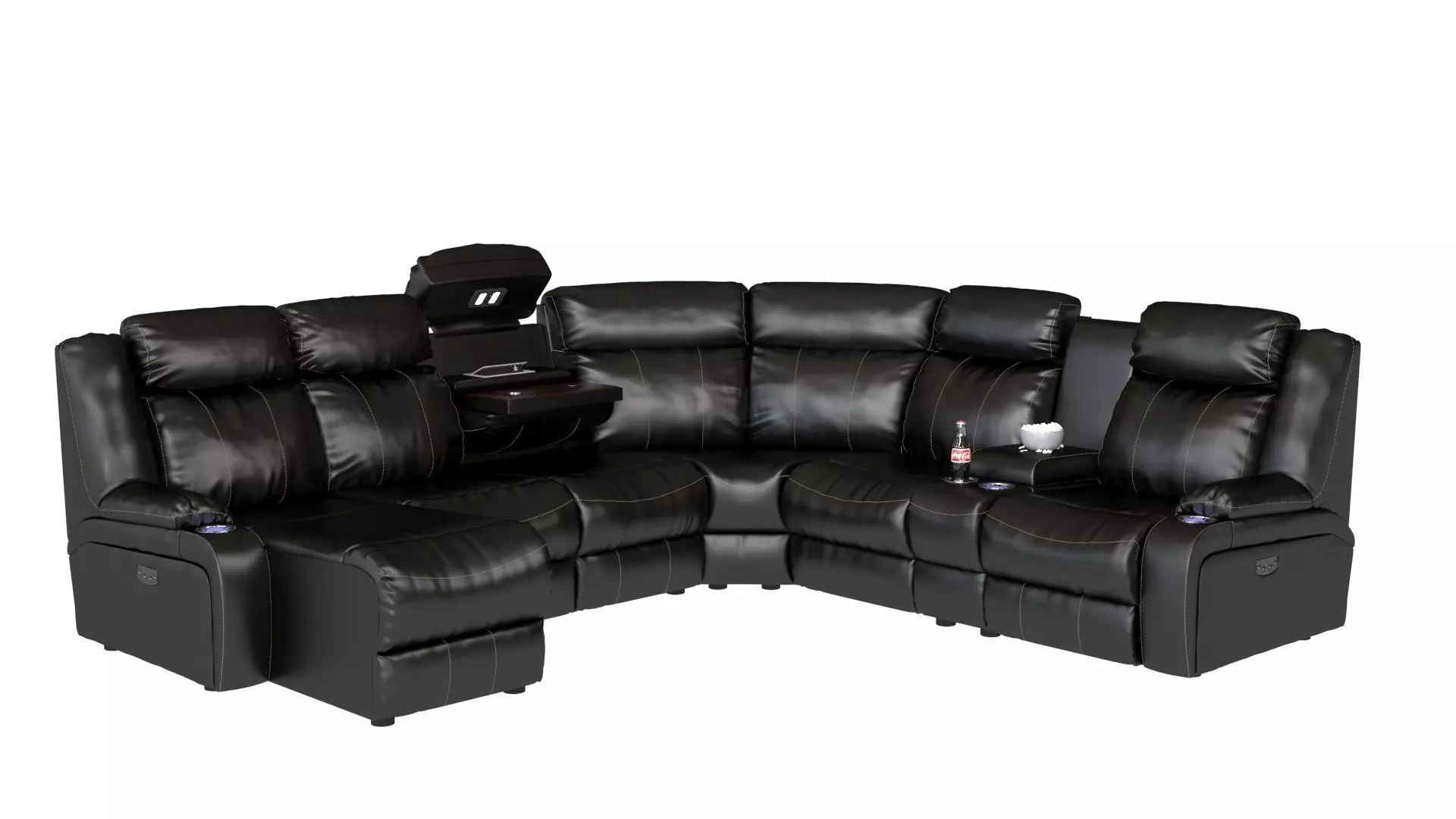 Modern leather sofa 3D model_0