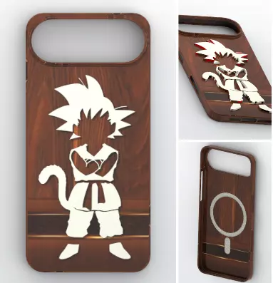 Wood Grain Anime MagSafe Case iPhone 17 Air 3D print model