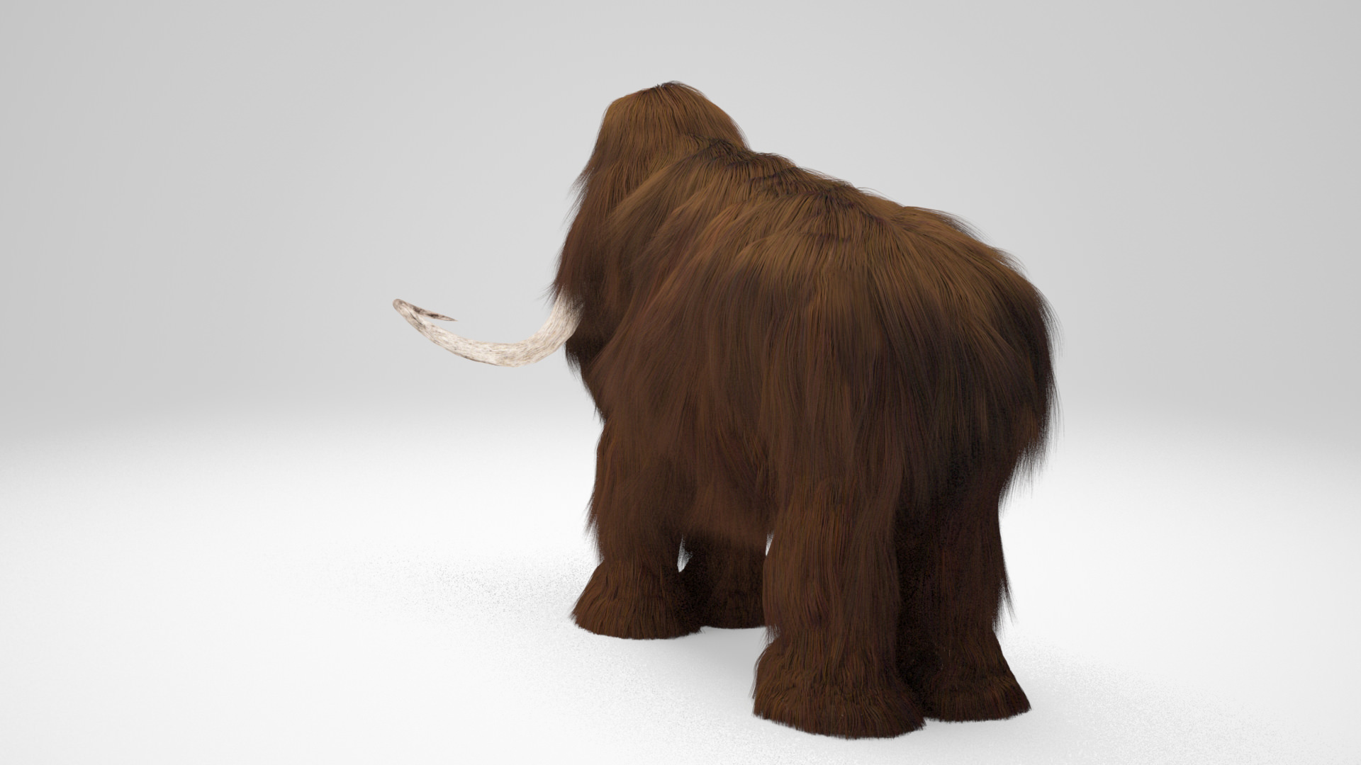 Mammoth woolly with long tusks 3D model_3