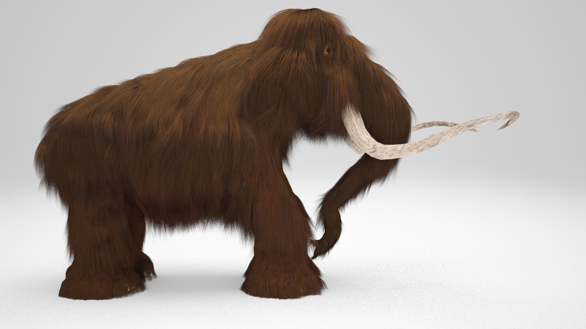 Mammoth woolly with long tusks 3D model_12