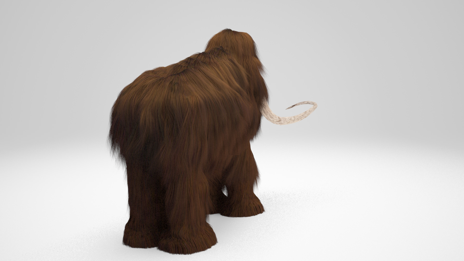 Mammoth woolly with long tusks 3D model_11