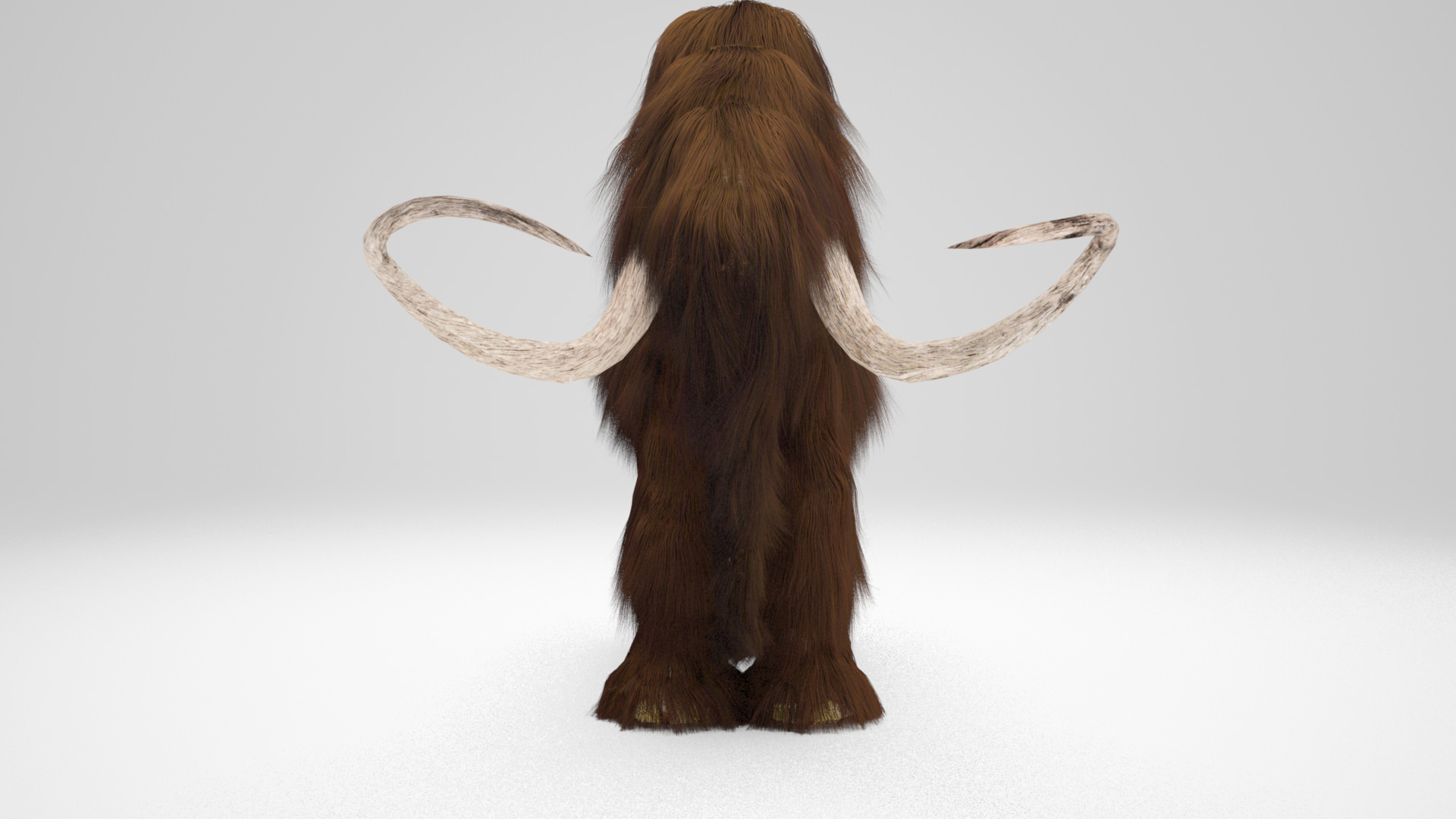 Mammoth woolly with long tusks 3D model_5
