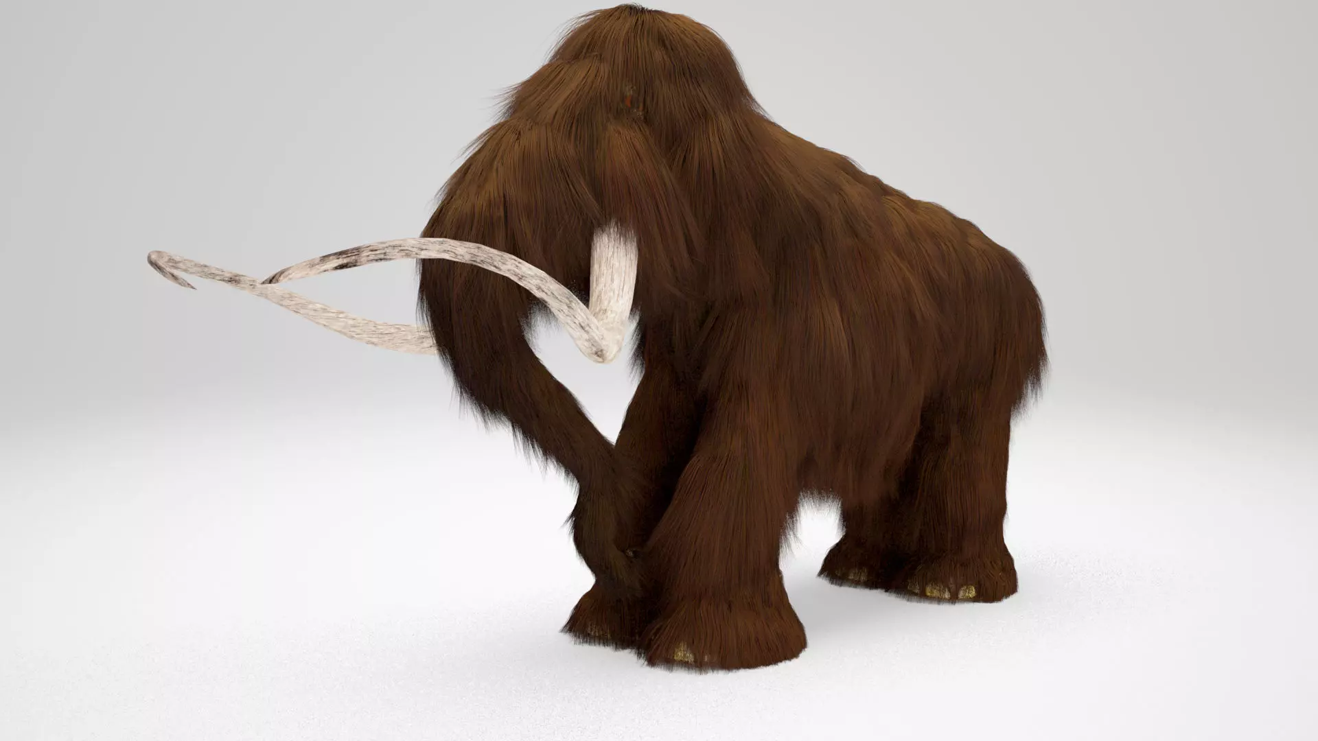 Mammoth woolly with long tusks 3D model_0