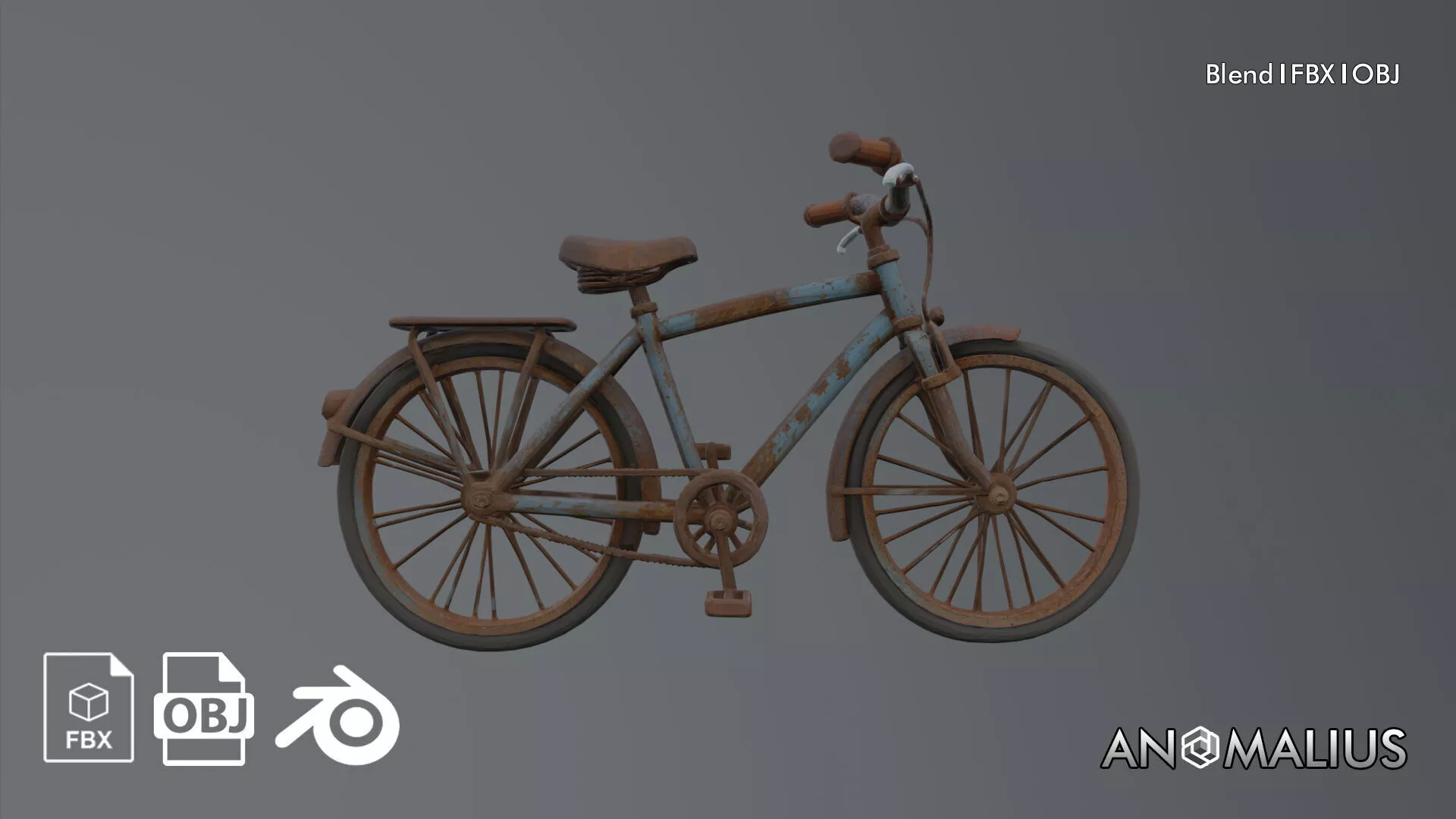 rusty bicycle 3D model