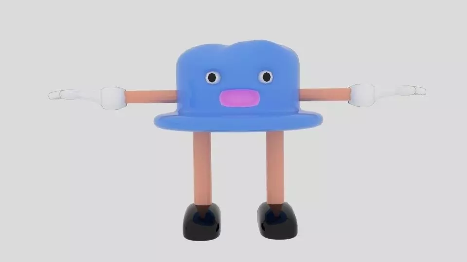Cartoon Hat Character Low-poly 3D model
