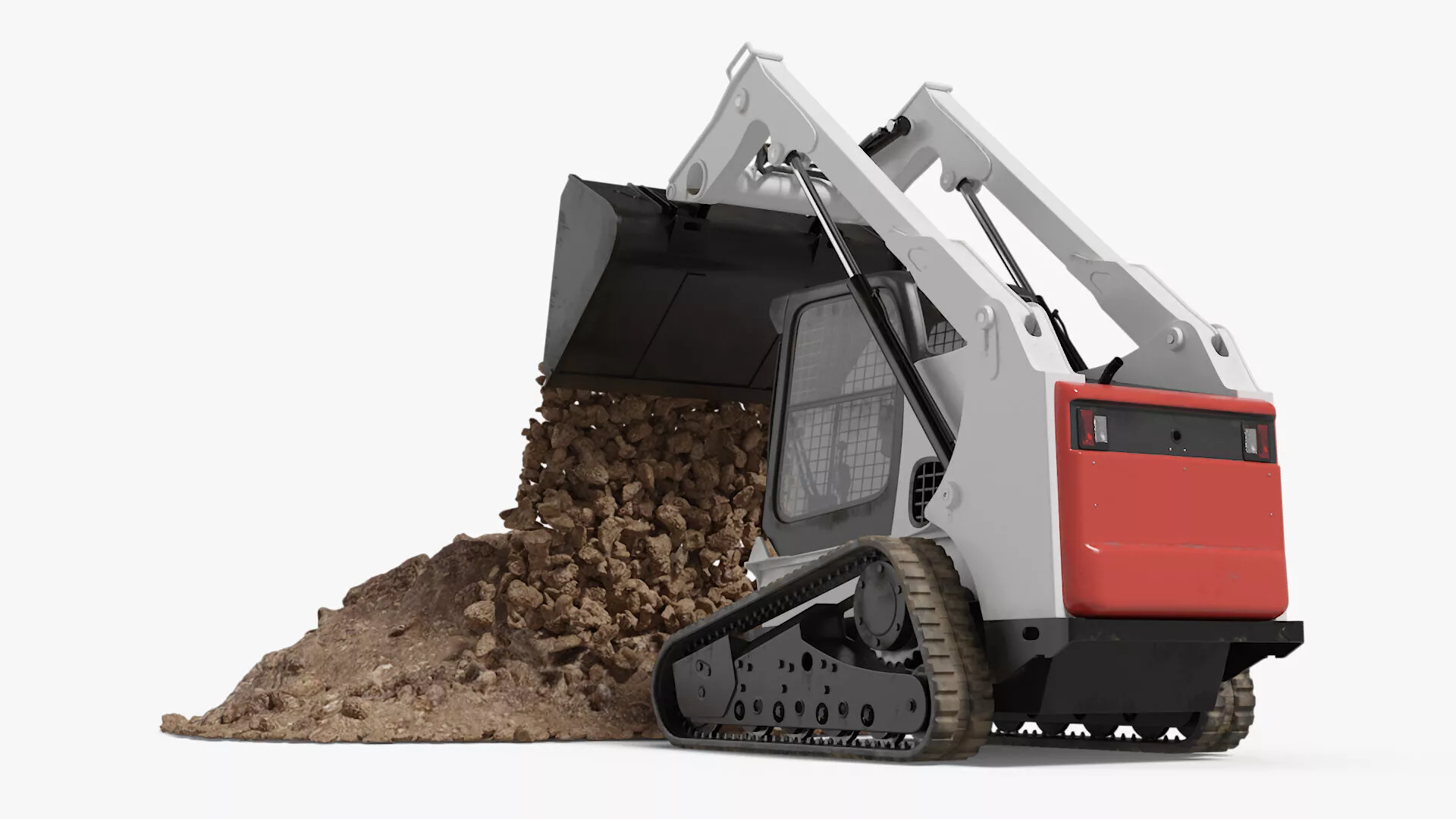 Skid Steer Loader with Pile of Soil Rigged for Maya 3D model