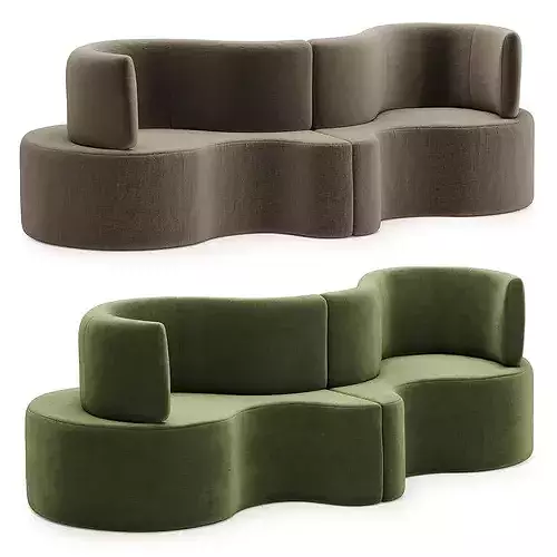 Verner Panton sofa 3D model 2