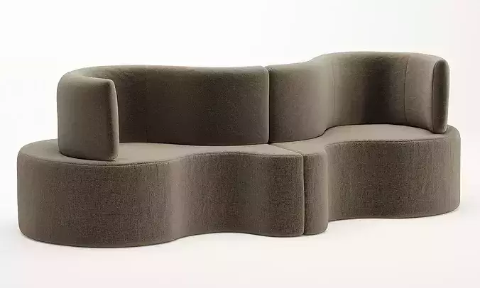 Verner Panton sofa 3D model 5