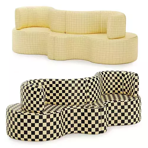Verner Panton sofa 3D model 7