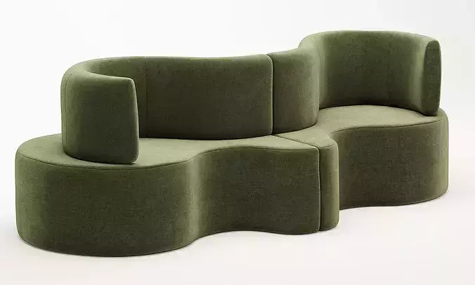 Verner Panton sofa 3D model 6