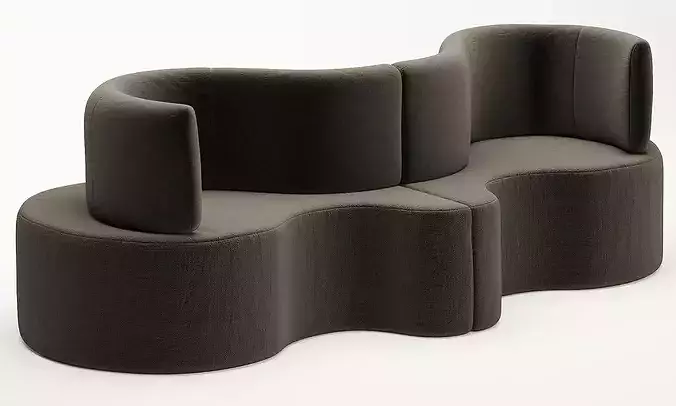 Verner Panton sofa 3D model 4