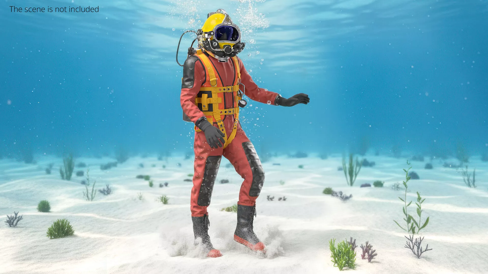 Commercial Offshore Diver Suit Rigged 3D model