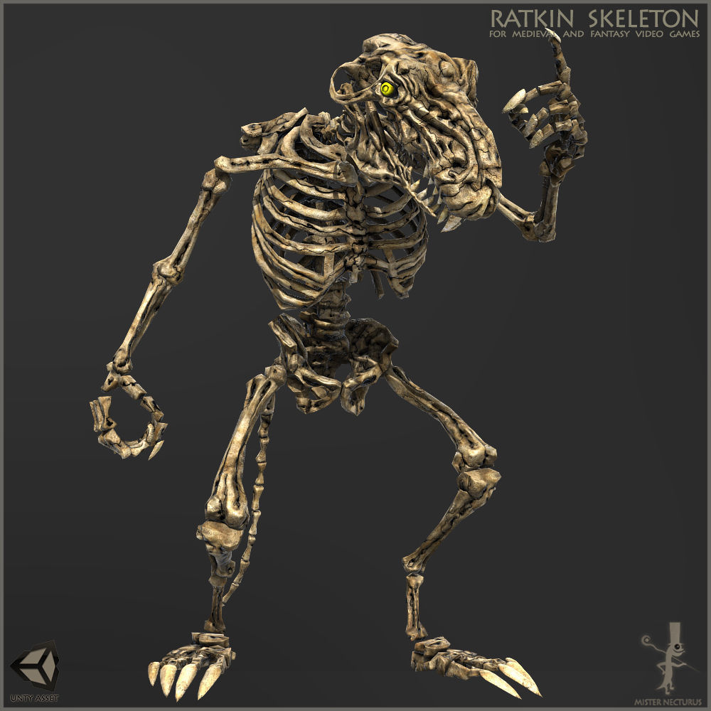 Ratkin Skeleton Low-poly 3D model_3