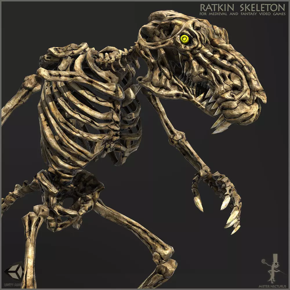 Ratkin Skeleton Low-poly 3D model_0