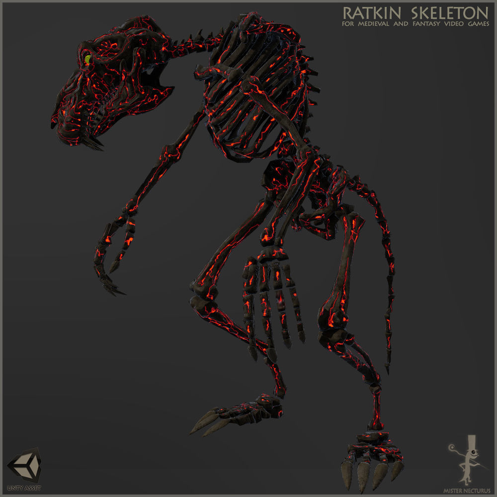 Ratkin Skeleton Low-poly 3D model_4