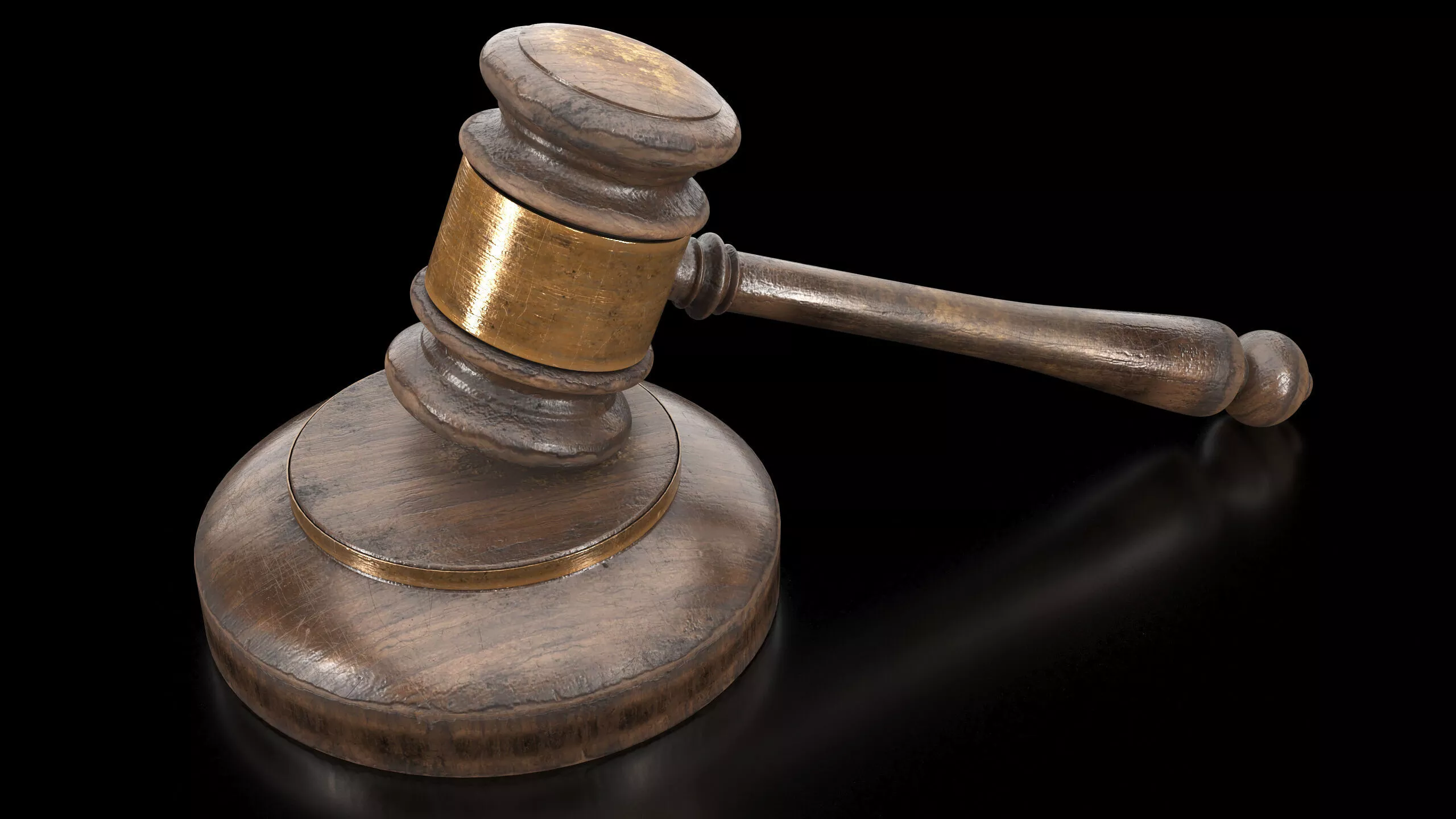 Wooden Judge Gavel PBR 3D model