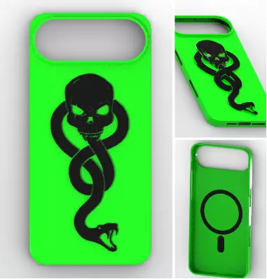 Neon Skull Snake MagSafe Case 3D print model
