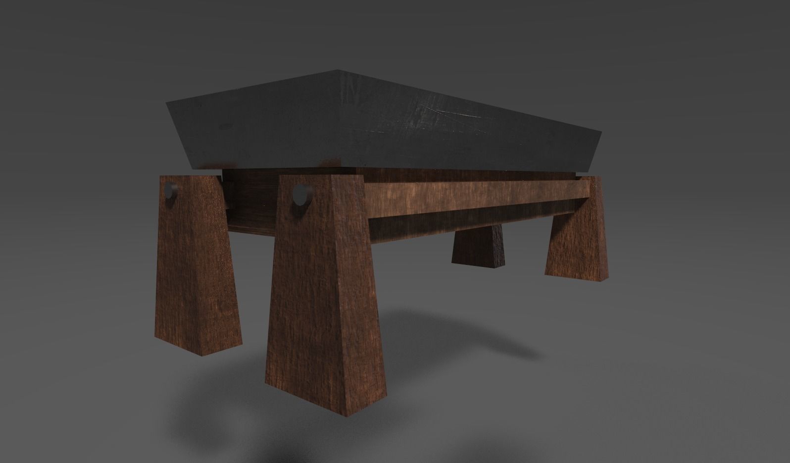 Blacksmith Workbench Low-poly 3D model_1