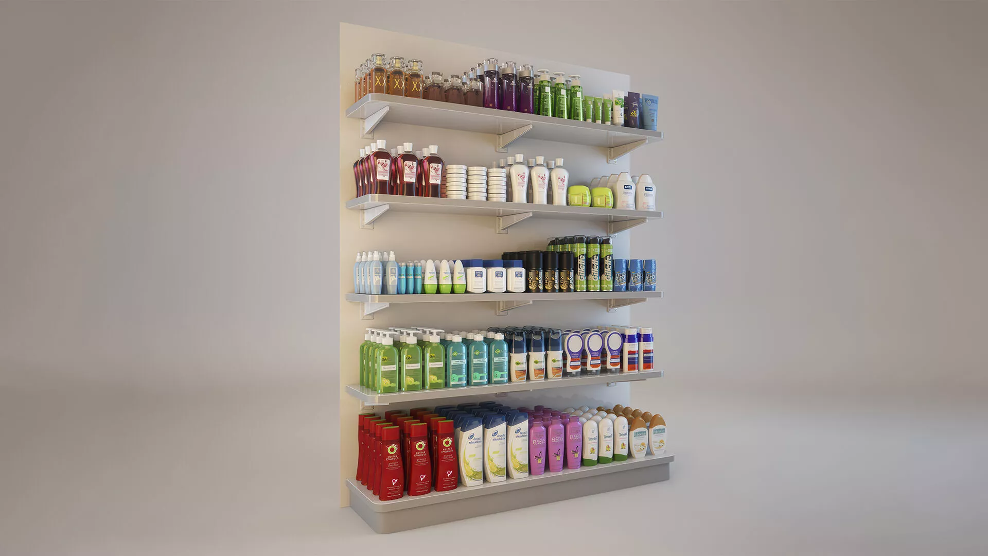 Shelves with Makeup 3D model