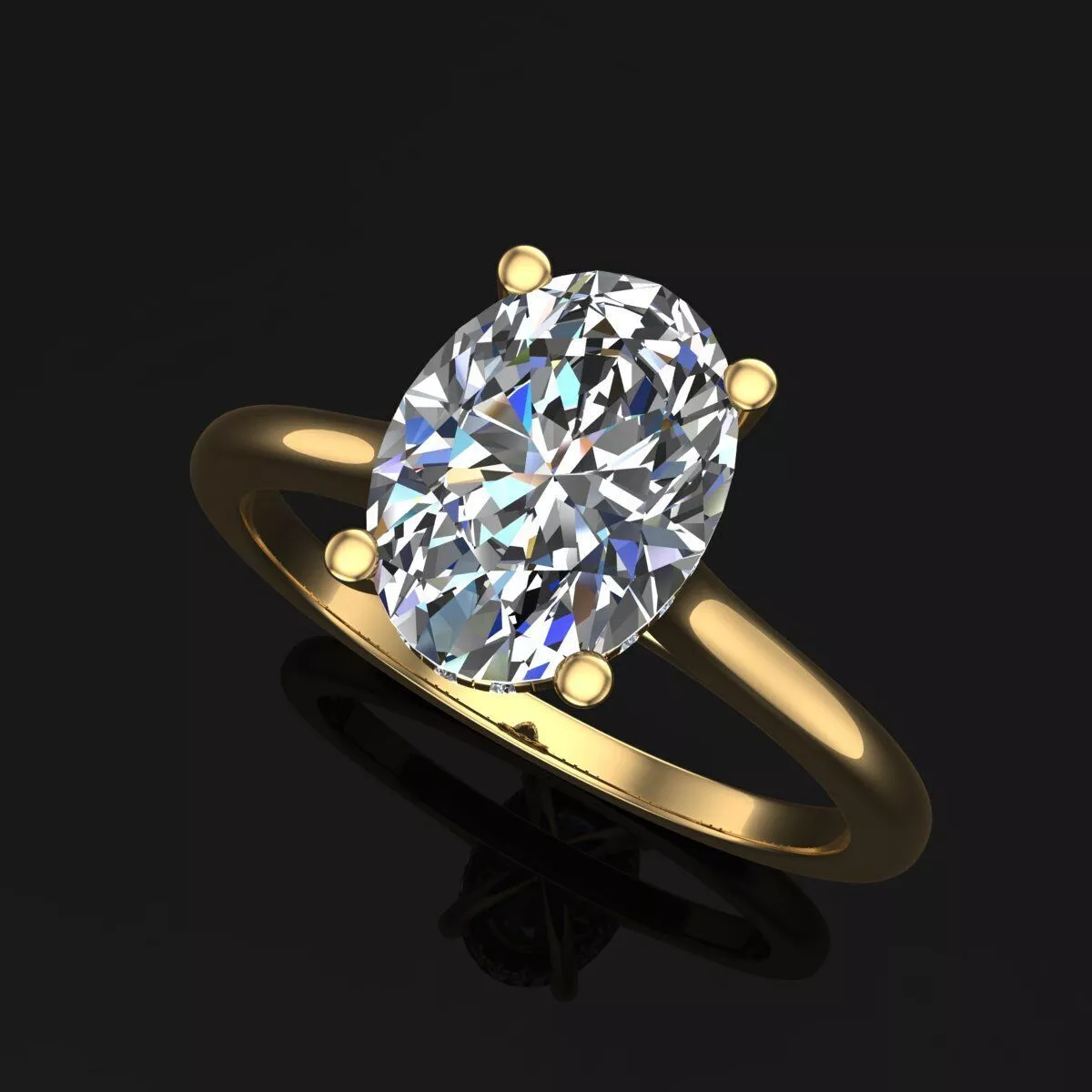Oval Sapphire hidden halo Cathedral Engagement Ring 3D Model 3D print model
