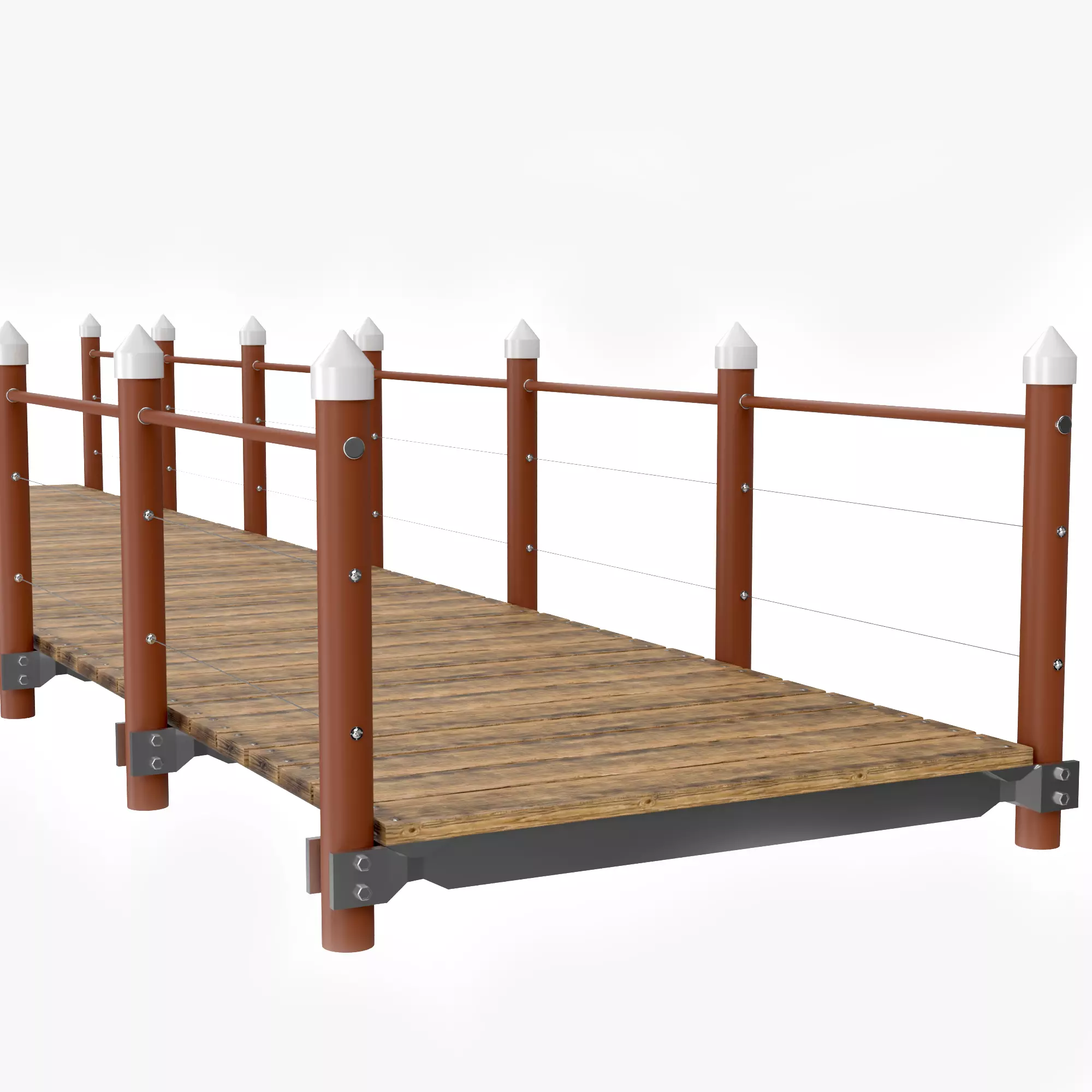 Wooden Dock Low-poly 3D model