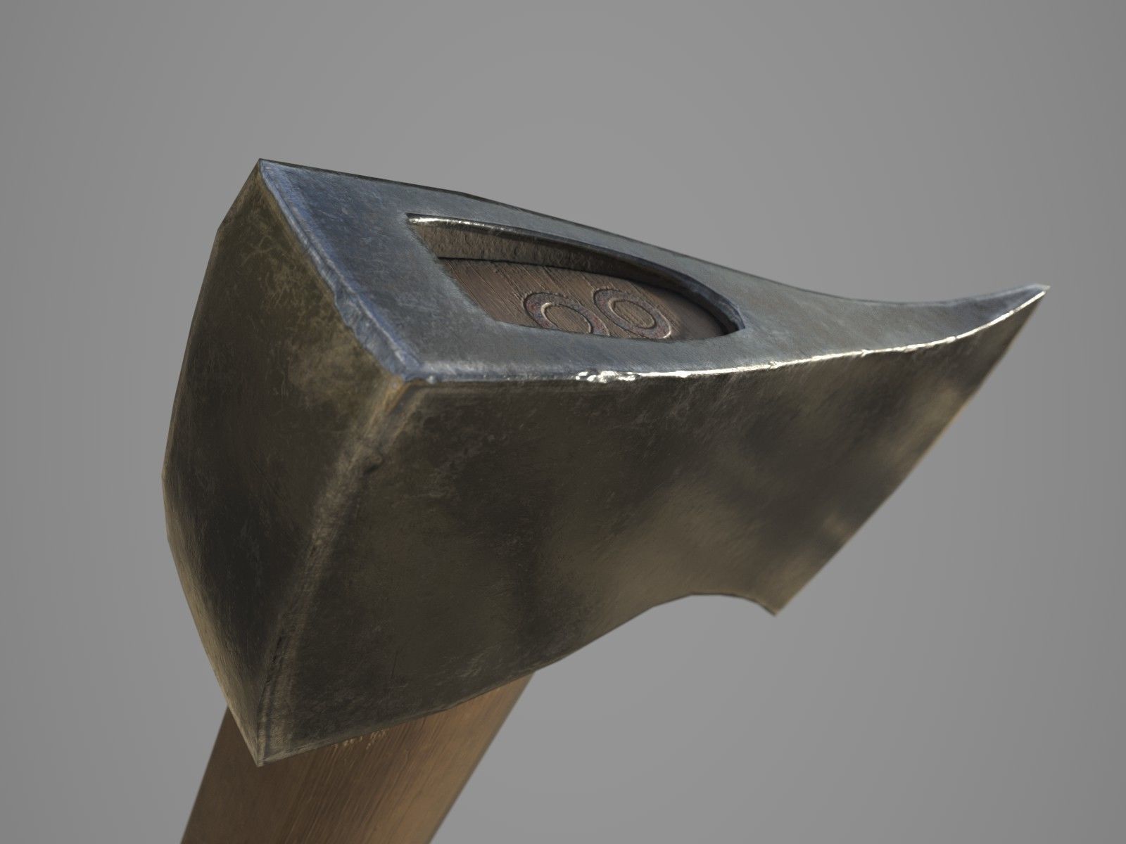 Old Axe PBR Low-poly 3D model_3