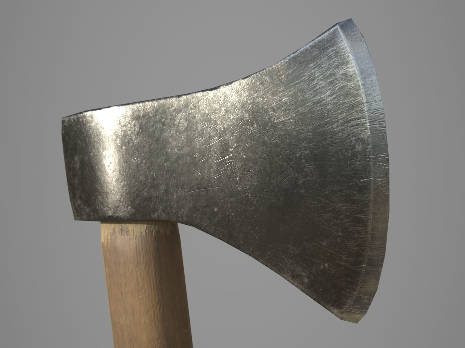Old Axe PBR Low-poly 3D model_6
