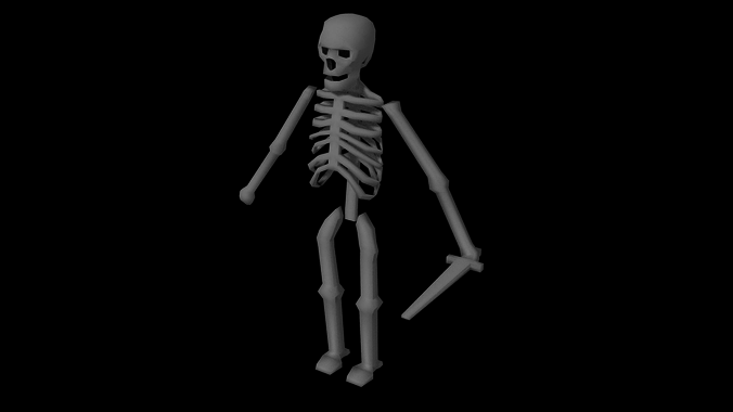 Skeleton Low-poly human Free low-poly 3D model
