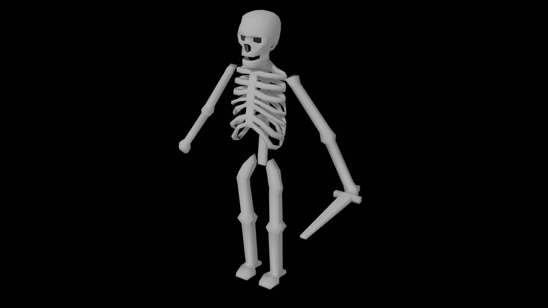 Skeleton Low-poly human Free low-poly 3D model_0
