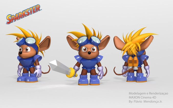 Rocket Knight Sparkster Low-poly 3D model