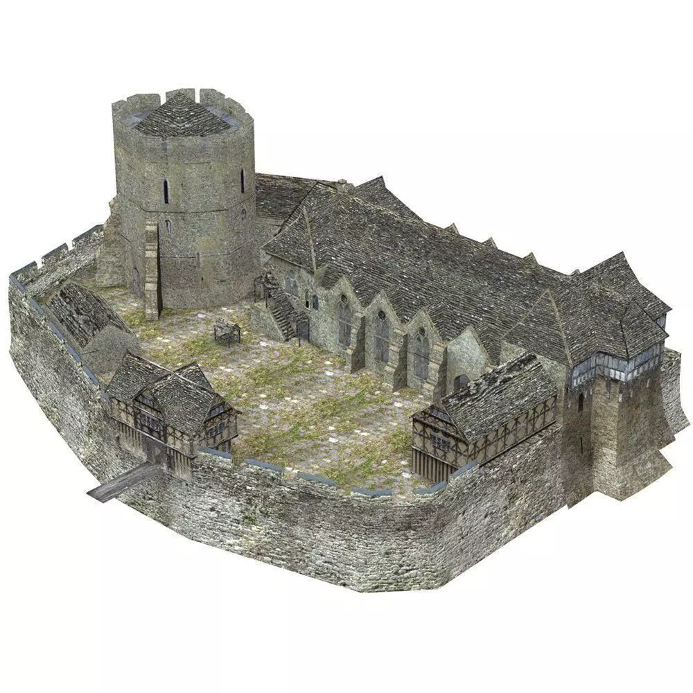 Fortified Manor in obj format 3D model_0