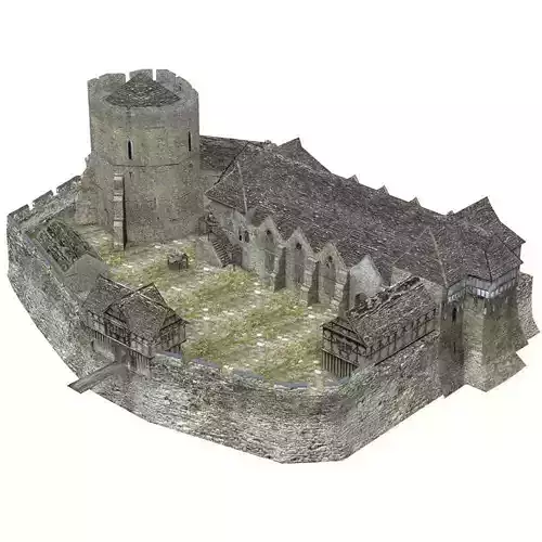 Fortified Manor in obj format 3D model