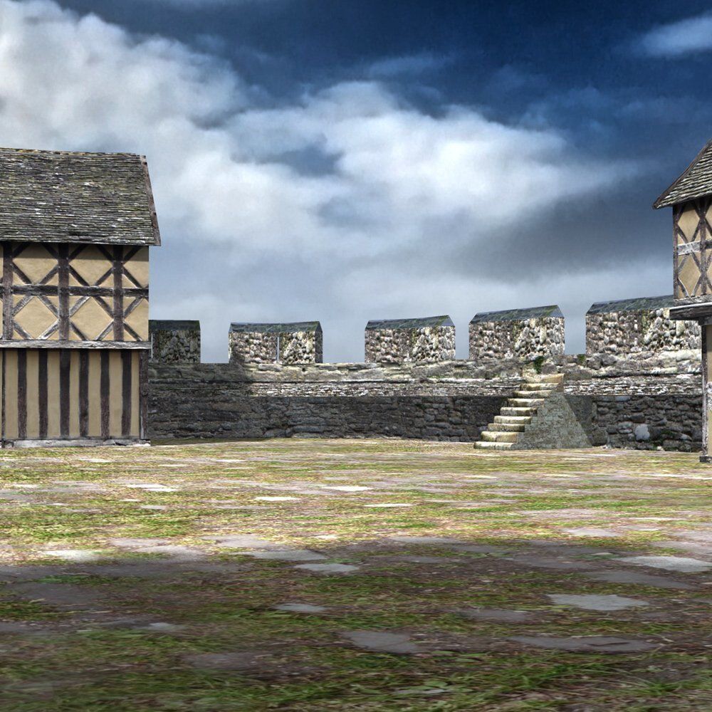 Fortified Manor in obj format 3D model_9