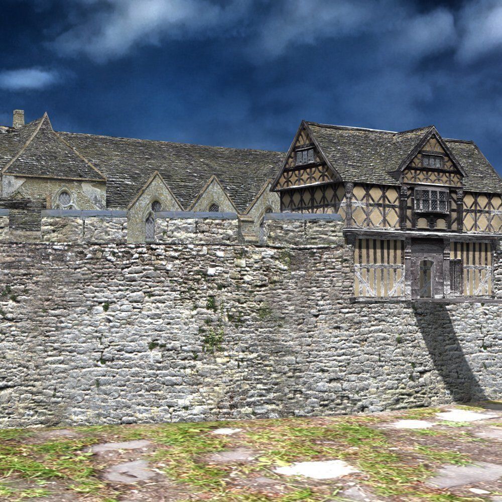 Fortified Manor in obj format 3D model_12