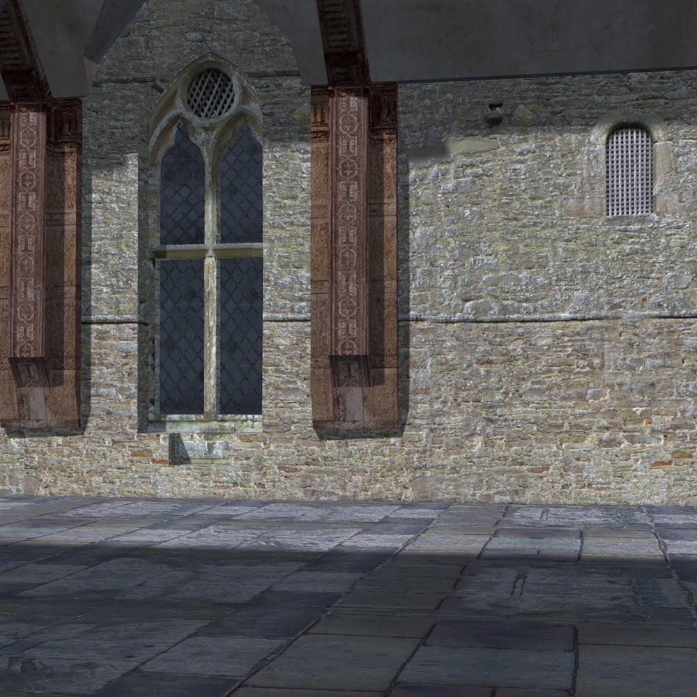 Fortified Manor in obj format 3D model_4