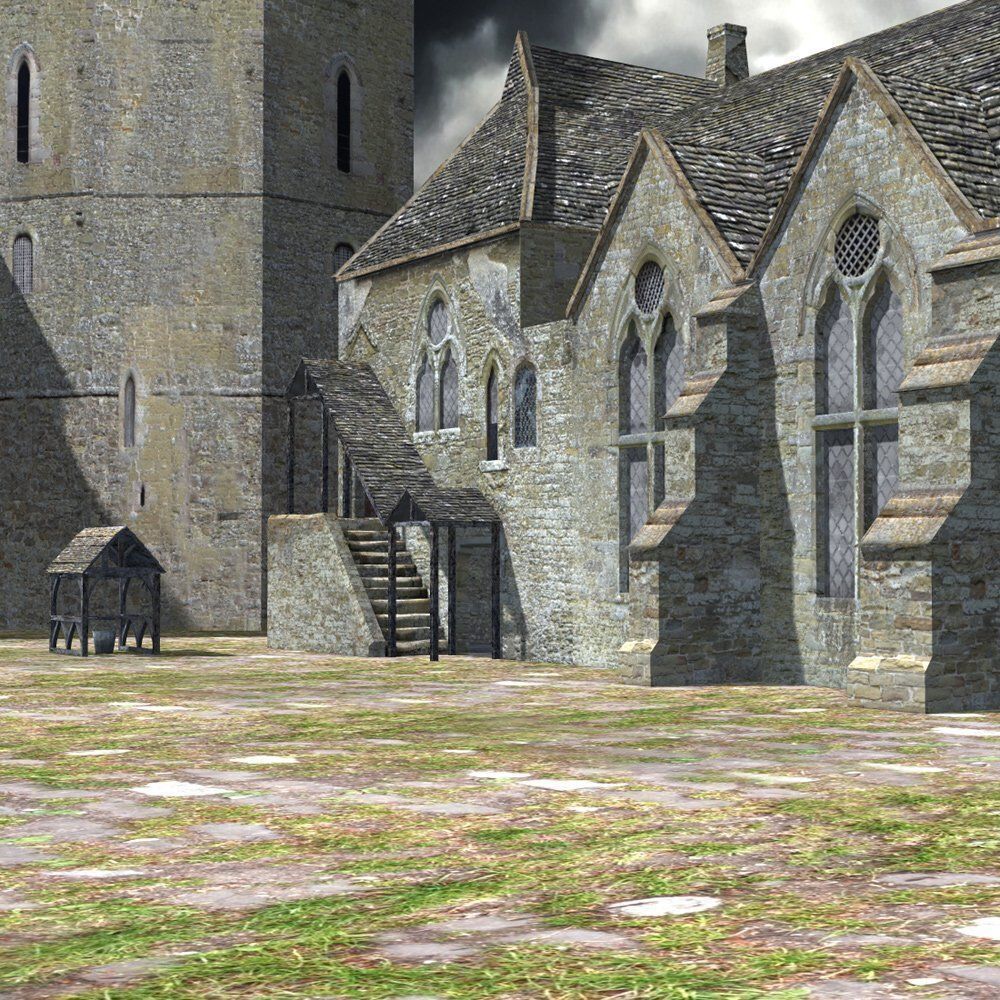 Fortified Manor in obj format 3D model_6