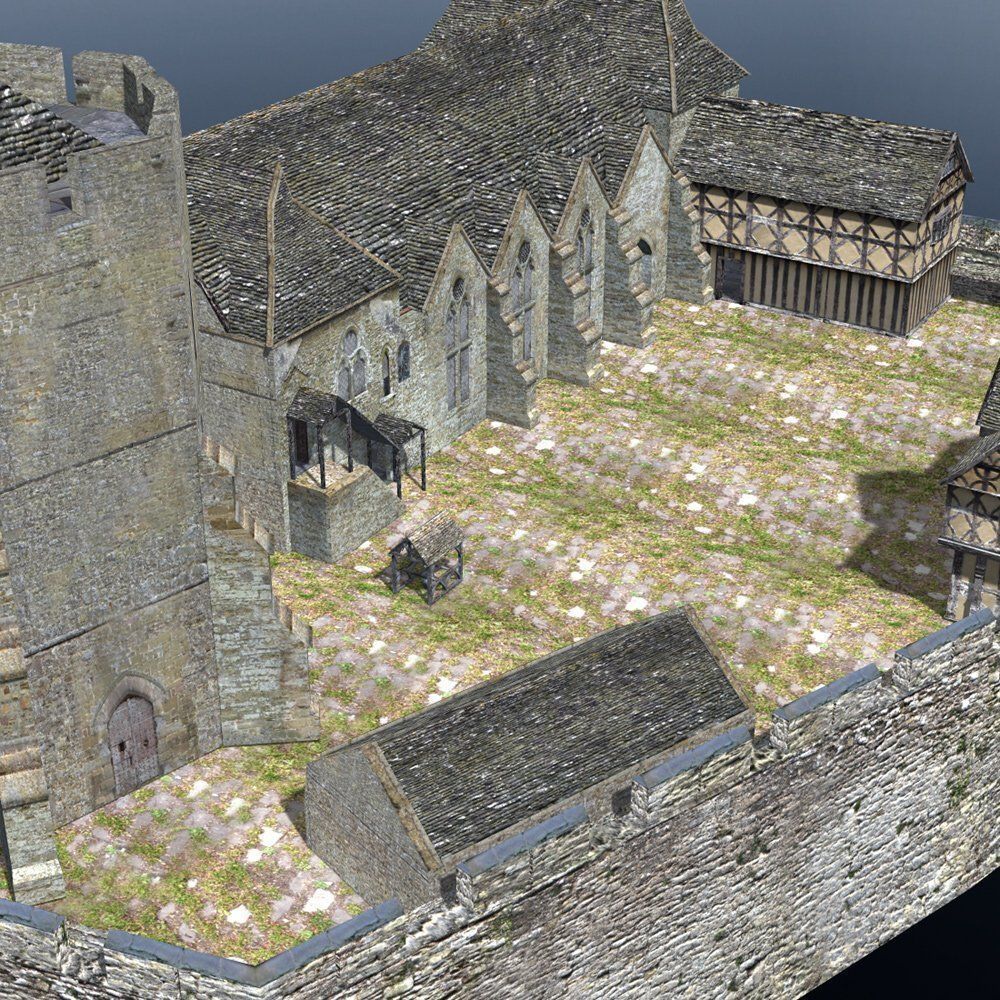 Fortified Manor in obj format 3D model_7