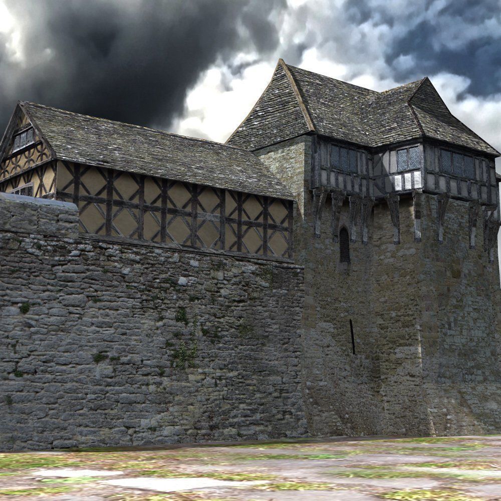 Fortified Manor in obj format 3D model_3
