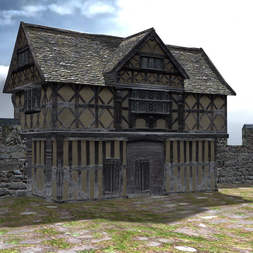 Fortified Manor in obj format 3D model_8