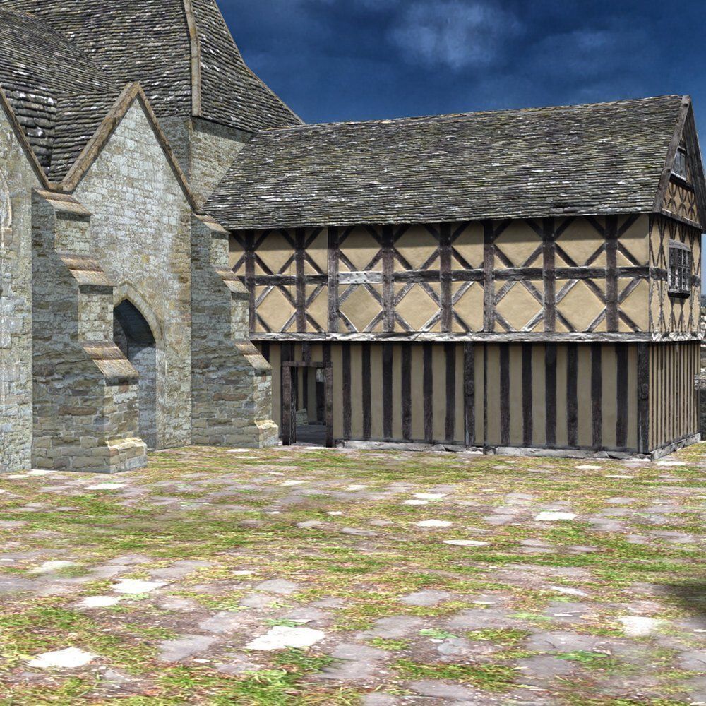 Fortified Manor in obj format 3D model_11