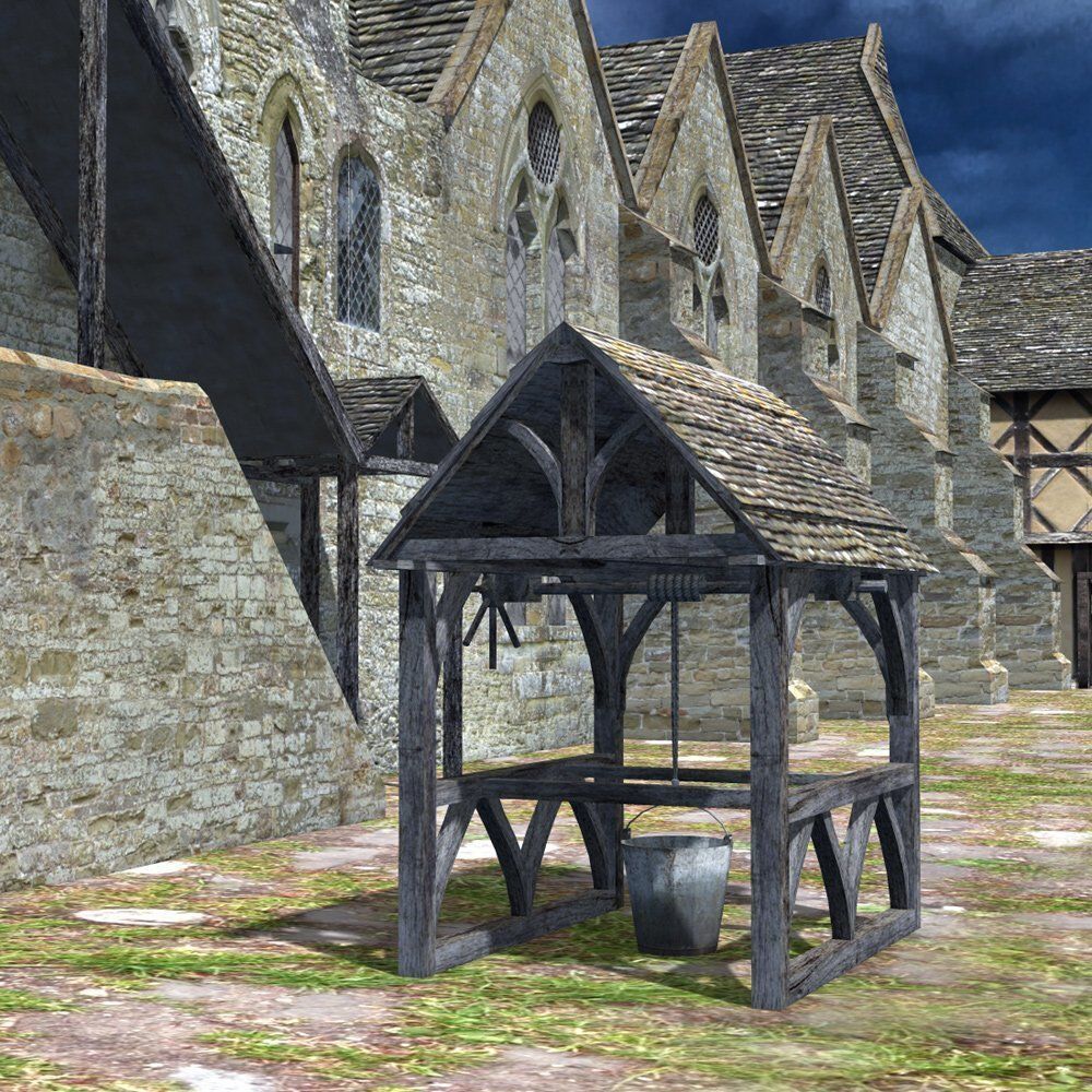 Fortified Manor in obj format 3D model_5