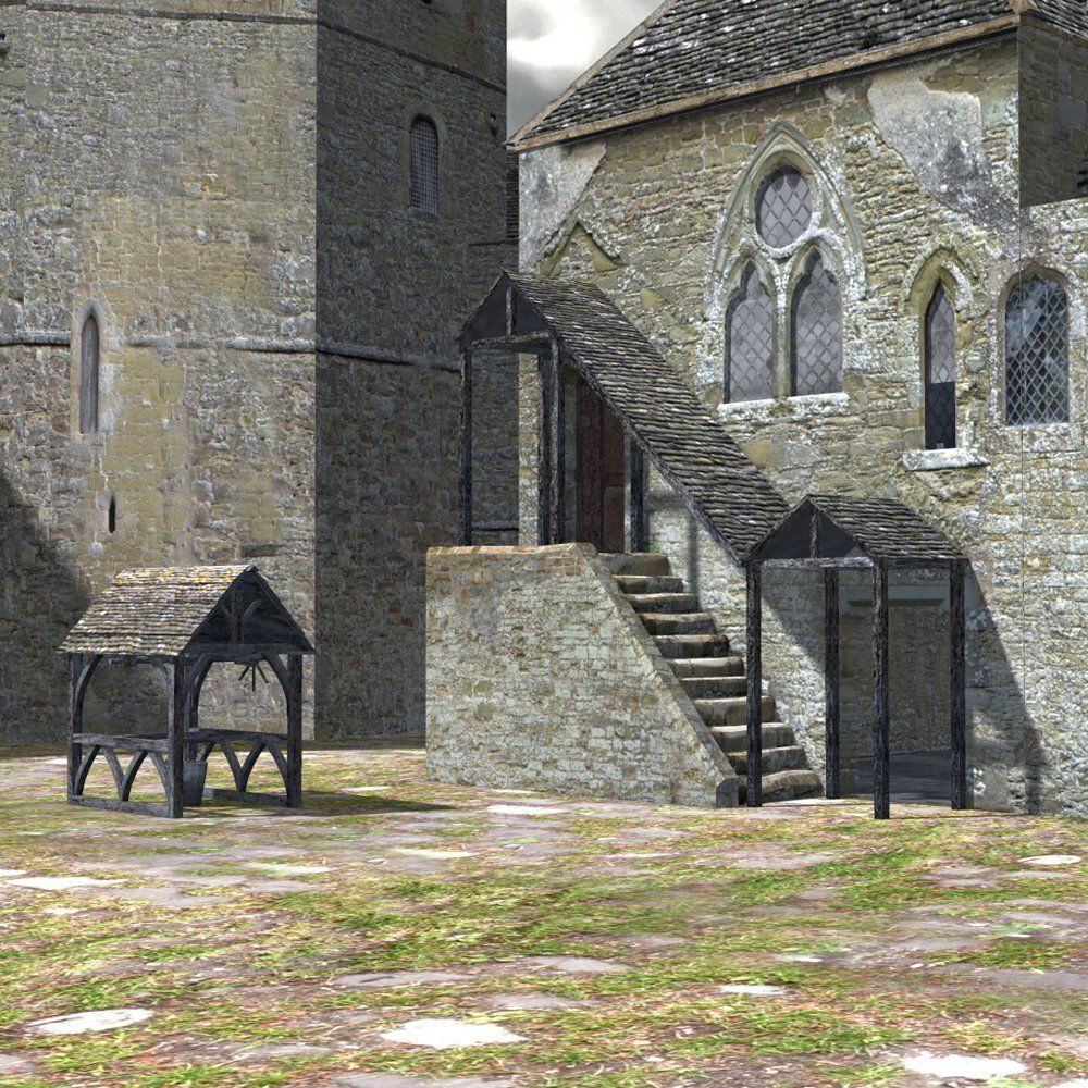Fortified Manor in obj format 3D model_13