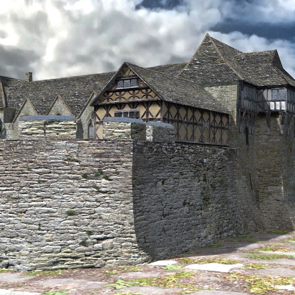 Fortified Manor in obj format 3D model_10