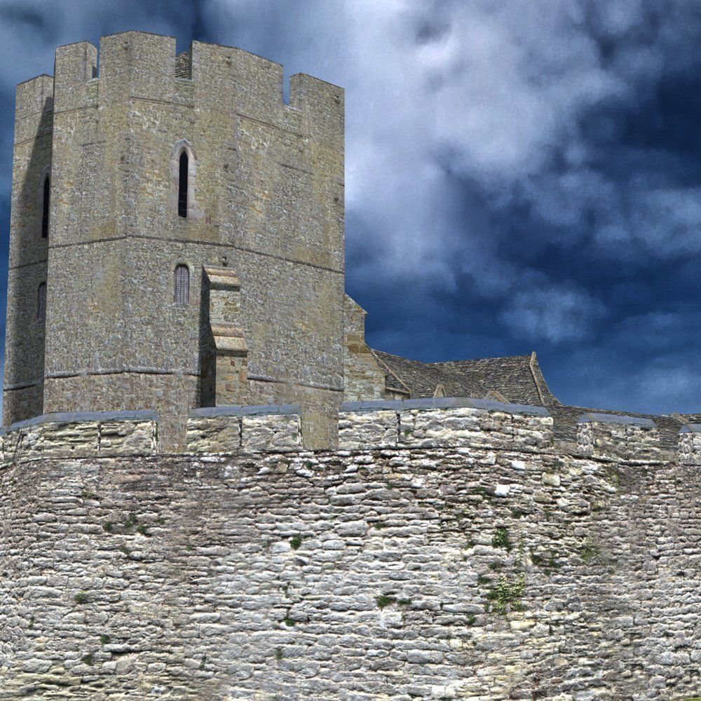 Fortified Manor in obj format 3D model_1
