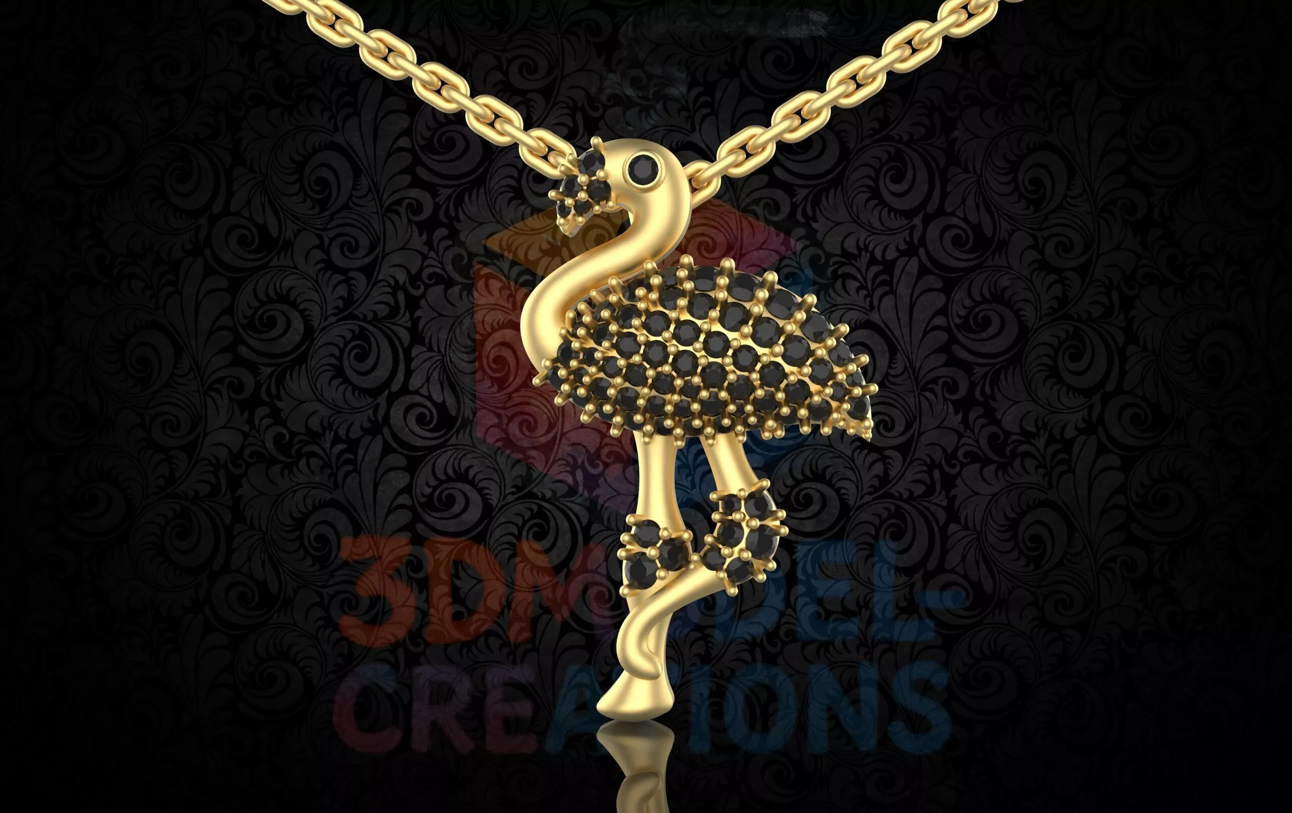 Flamingo Pendant Necklace-SBPS005 3D print model