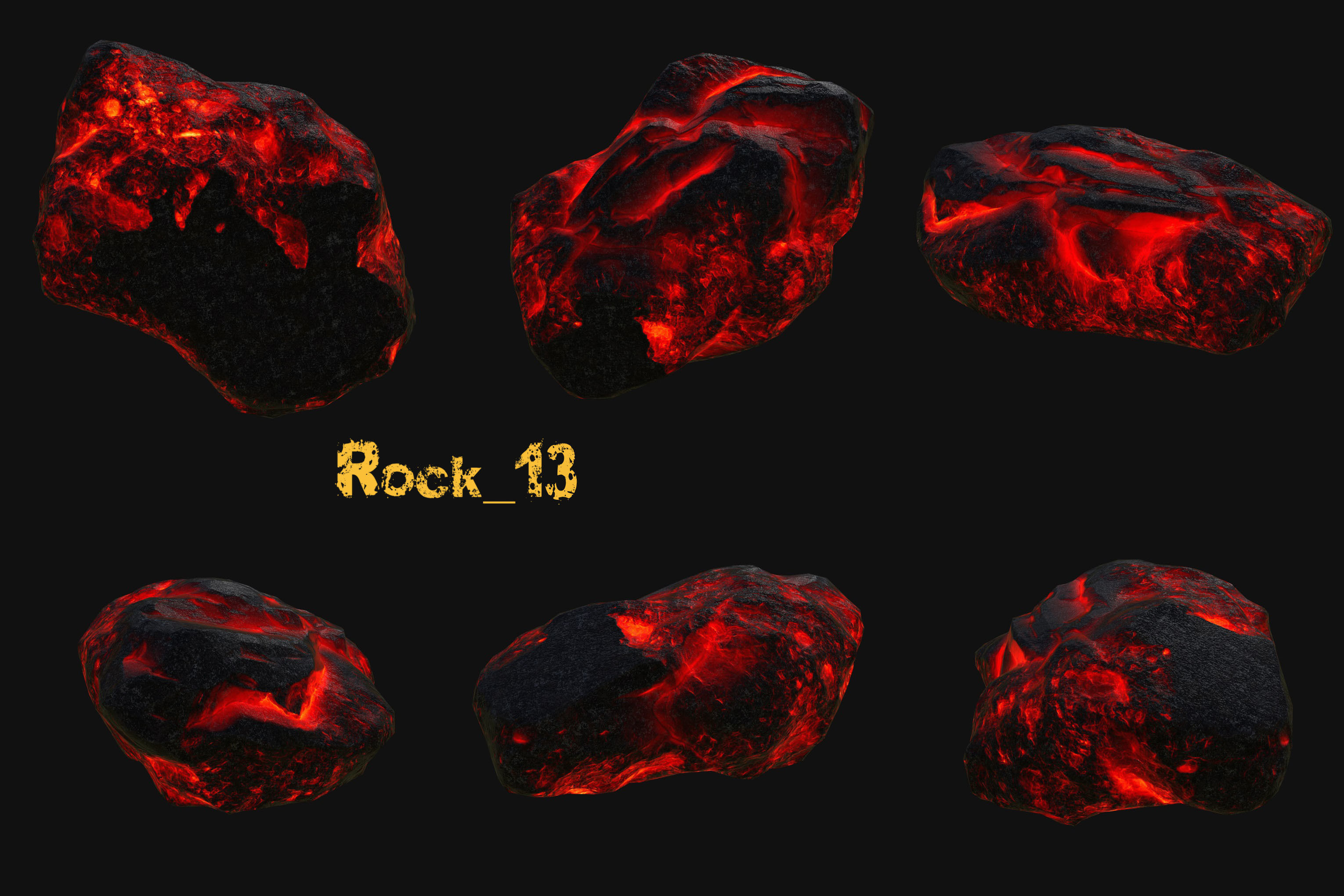 lava rocks Low-poly 3D model_13