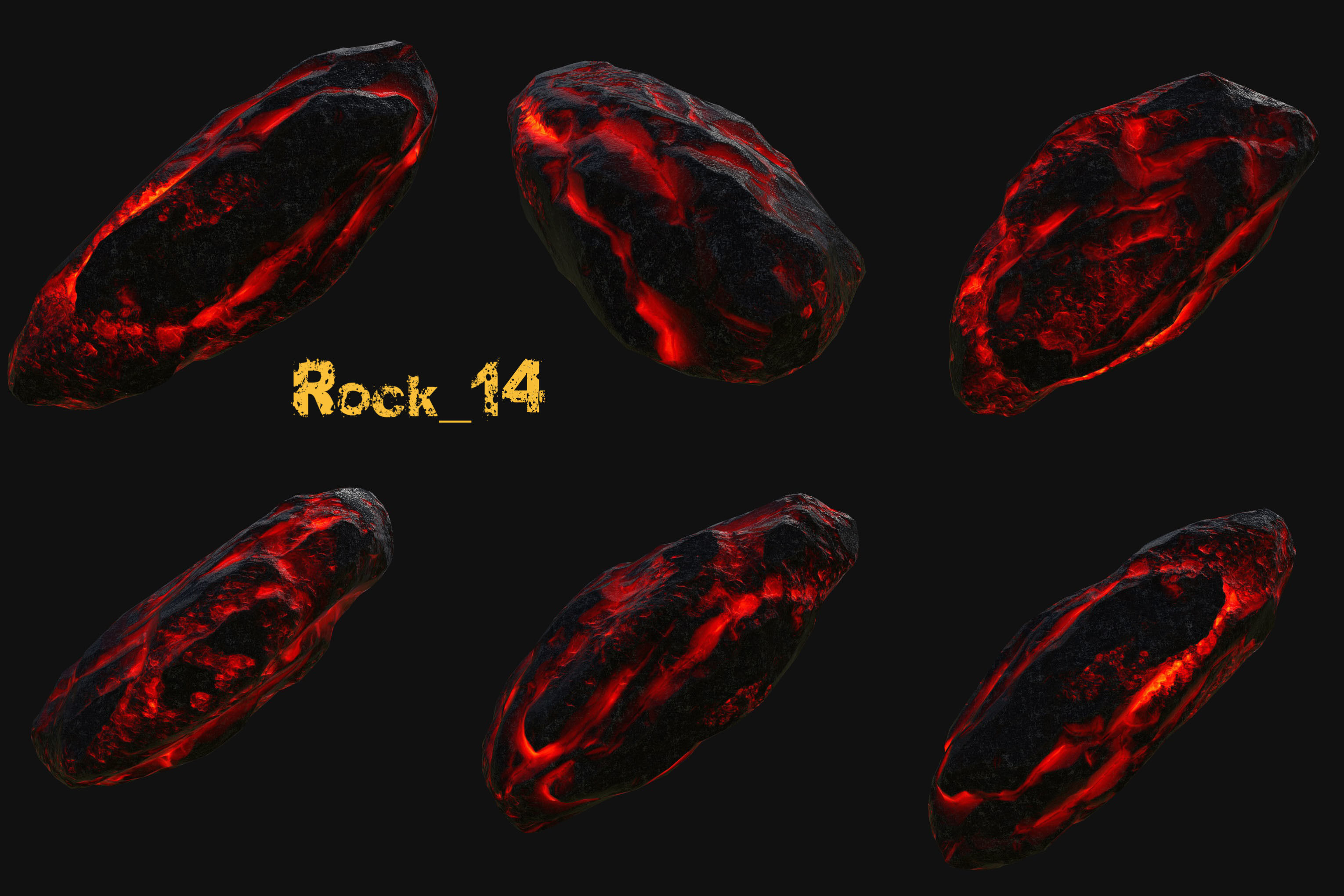 lava rocks Low-poly 3D model_14