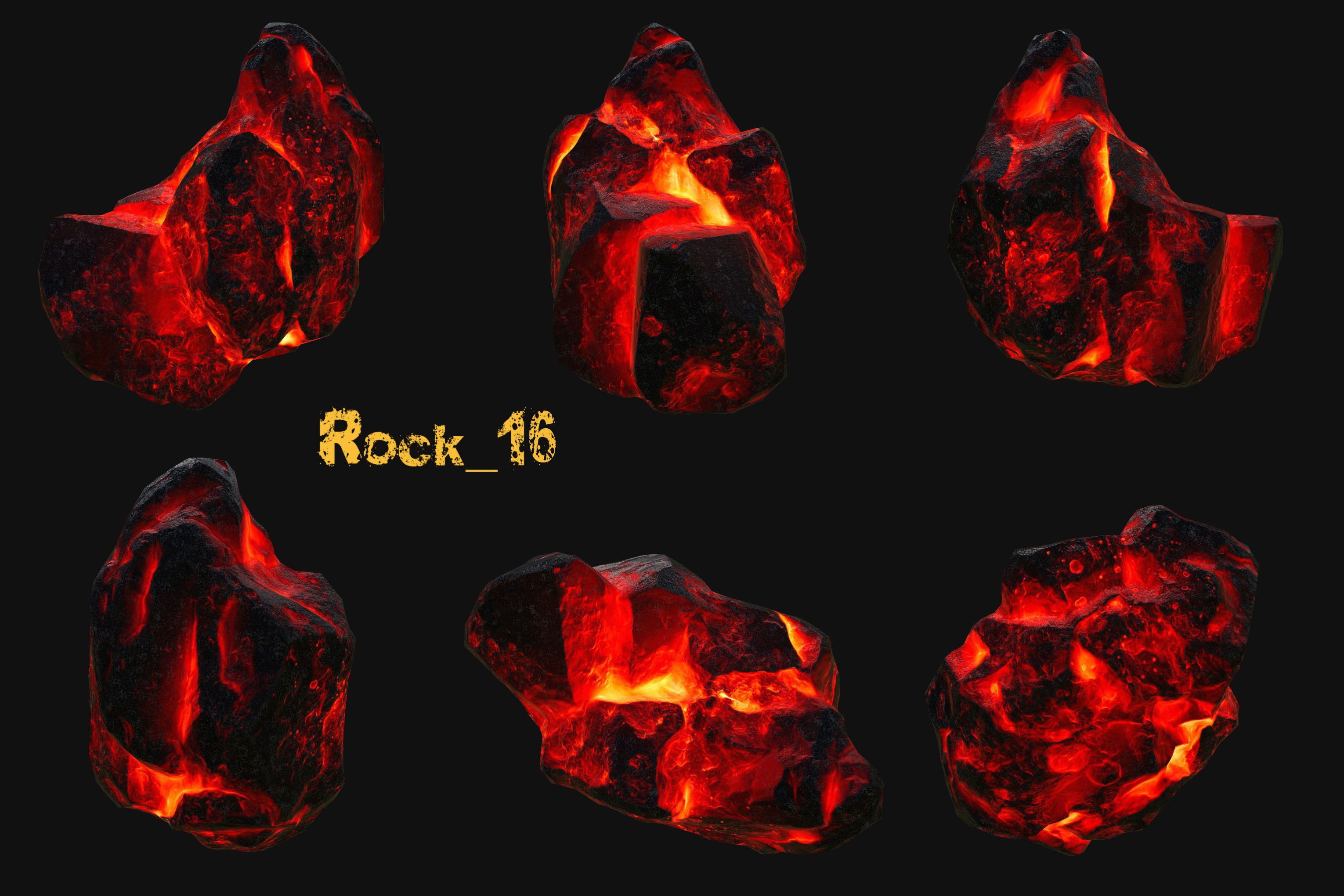 lava rocks Low-poly 3D model_16
